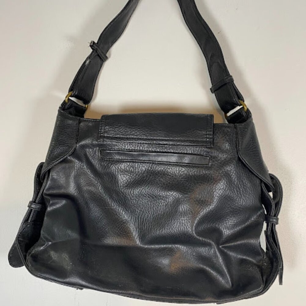 Matt & Nat Women's Black Vegan Leather Shoulder Bag Hobo Bag Satchel Medium - Picture 6 of 12